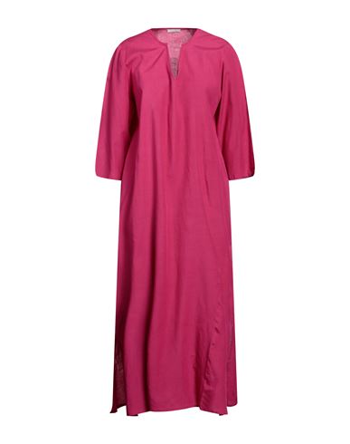 Shop Verdissima Woman Maxi Dress Fuchsia Size Xl Viscose, Linen In Pink