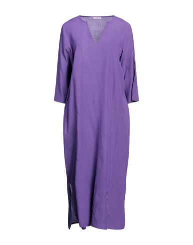 Shop Verdissima Woman Maxi Dress Purple Size Xl Viscose, Linen