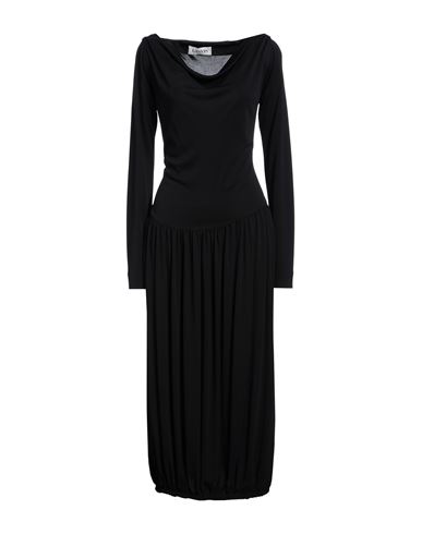 Shop Lanvin Woman Midi Dress Black Size 8 Acetate, Polyamide, Zamak