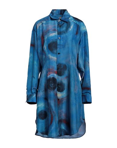 Shop Marni Woman Mini Dress Azure Size 8 Silk In Blue