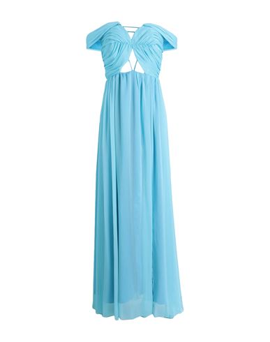 Shop Feleppa Woman Maxi Dress Azure Size 8 Polyester In Blue