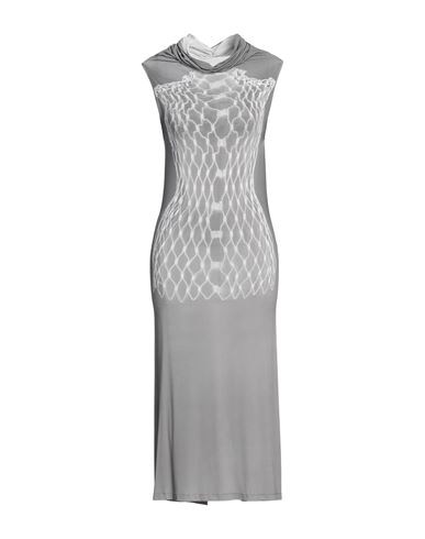 Mm6 Maison Margiela Woman Midi Dress Grey Size M Viscose, Elastane