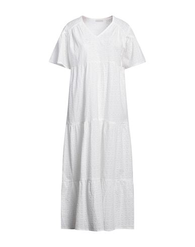 Shop Verdissima Woman Maxi Dress White Size Xl Cotton