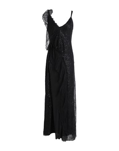 Topshop Woman Long Dress Black Size 10 Polyamide