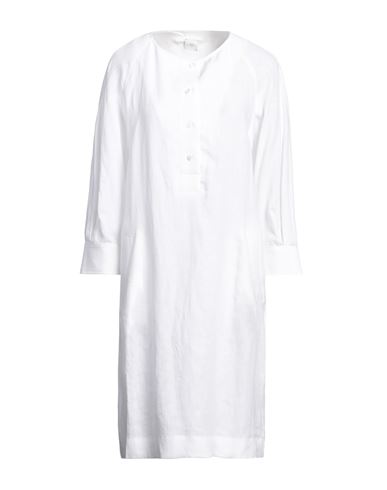 Eleventy Woman Midi Dress White Size 4 Linen