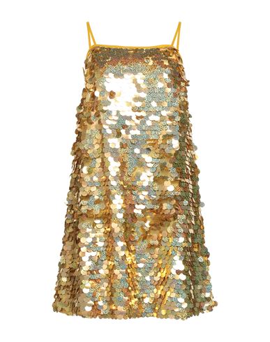 Shop Sundress Woman Mini Dress Gold Size M/l Polyester