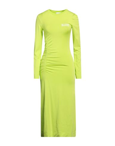 Ganni Woman Midi Dress Acid Green Size L Lyocell, Elastane