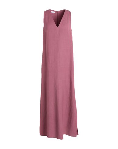 Shop Brunello Cucinelli Woman Maxi Dress Pastel Pink Size Xl Viscose, Linen, Brass