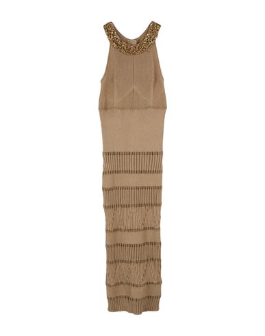 Balmain Woman Maxi Dress Sand Size 4 Viscose, Polyamide In Beige
