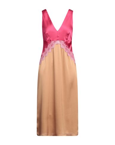 Twinset Woman Midi Dress Fuchsia Size 12 Polyester, Polyamide In Pink