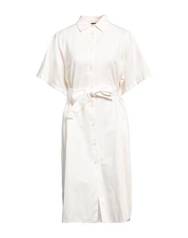 Aspesi Woman Midi Dress Off White Size 6 Cotton, Linen