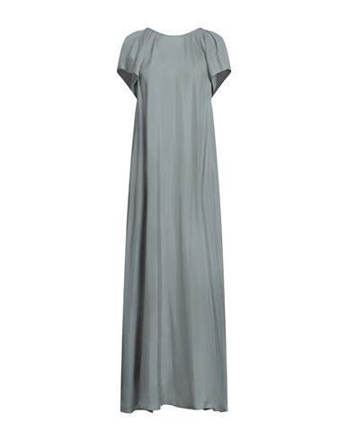 Alysi Woman Maxi Dress Sage Green Size 6 Silk In Silver