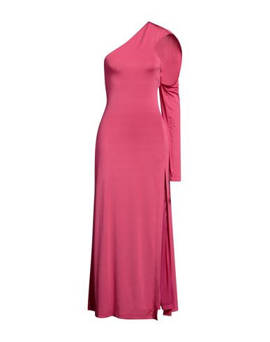 Versace Jeans Couture Woman Maxi Dress Fuchsia Size 8 Acetate, Elastane In Pink