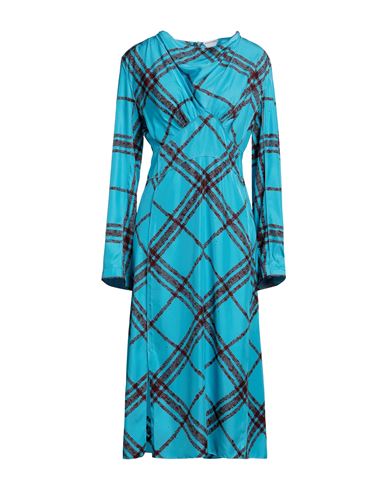 Bottega Veneta Woman Midi Dress Azure Size 4 Viscose, Silk In Blue