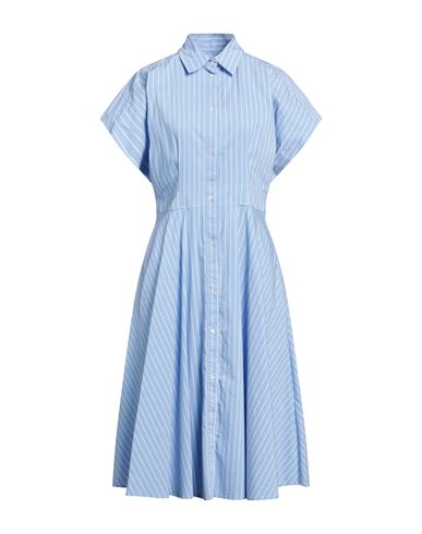 19.70 Nineteen Seventy Woman Midi Dress Sky Blue Size 8 Cotton, Polyacrylic, Elastane