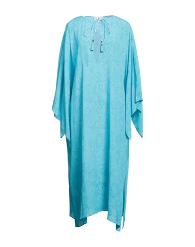 Etro Woman Midi Dress Azure Size 6 Viscose In Blue