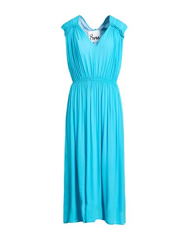 8pm Woman Midi Dress Turquoise Size S Viscose In Blue