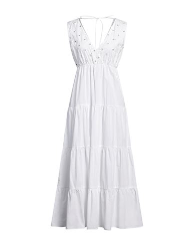19.70 Nineteen Seventy Woman Maxi Dress White Size 8 Cotton, Polyester