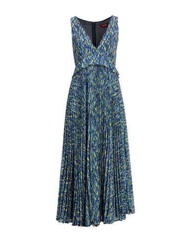 Max Mara Woman Midi Dress Blue Size 12 Polyester