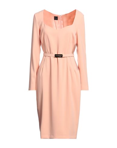 Pinko Woman Midi Dress Apricot Size 8 Polyester, Elastane In Orange