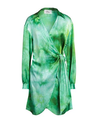 Shop Sleep No More Woman Mini Dress Green Size L Silk