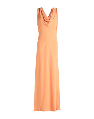 Clips Woman Maxi Dress Apricot Size 10 Polyester, Viscose, Acetate, Elastane In Orange
