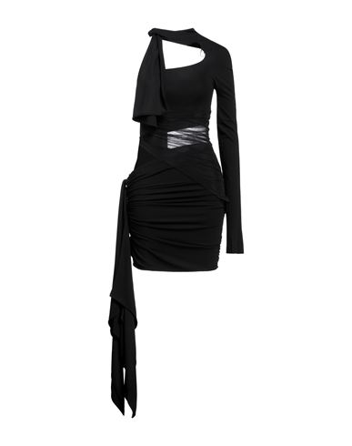 Mugler Woman Mini Dress Black Size 6 Viscose, Elastane, Polyamide