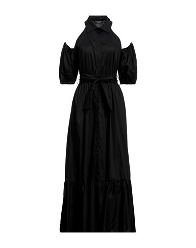Angela Mele Milano Woman Maxi Dress Black Size L Cotton, Elastane
