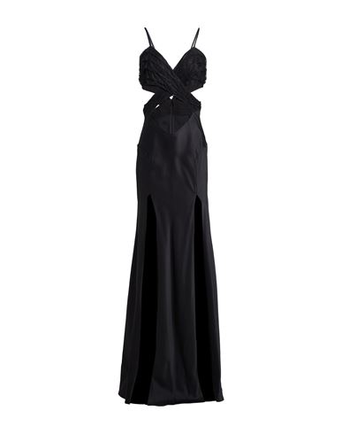 Amen Woman Maxi Dress Black Size 8 Acetate, Viscose, Polyester