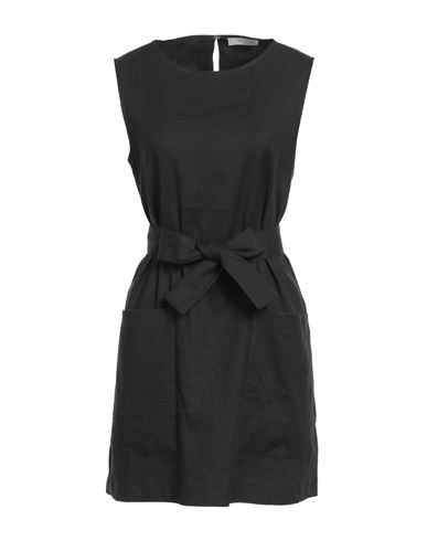 Fabiana Filippi Woman Mini Dress Black Size 8 Linen, Cotton, Elastane