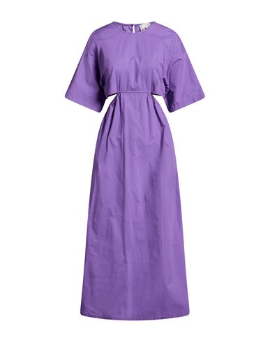 8pm Woman Midi Dress Purple Size M Cotton In Blue