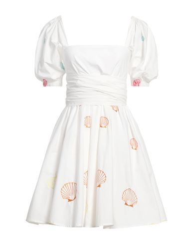 Amotea Woman Mini Dress White Size 6 Cotton