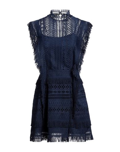 Alberta Ferretti Woman Mini Dress Midnight Blue Size 6 Acetate, Silk, Elastane