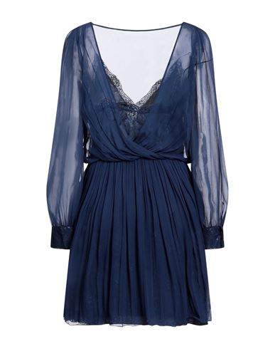 Alberta Ferretti Woman Mini Dress Navy Blue Size 8 Silk, Polyamide