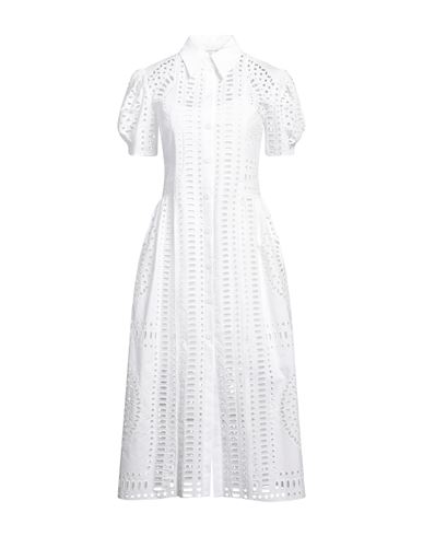 Alberta Ferretti Woman Midi Dress White Size 8 Cotton, Polyester