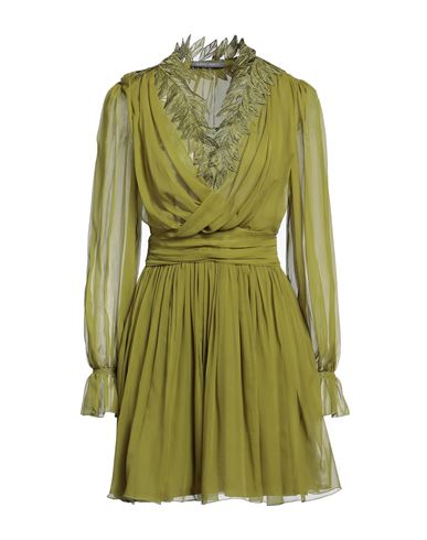 Alberta Ferretti Woman Mini Dress Military Green Size 6 Silk, Polyester