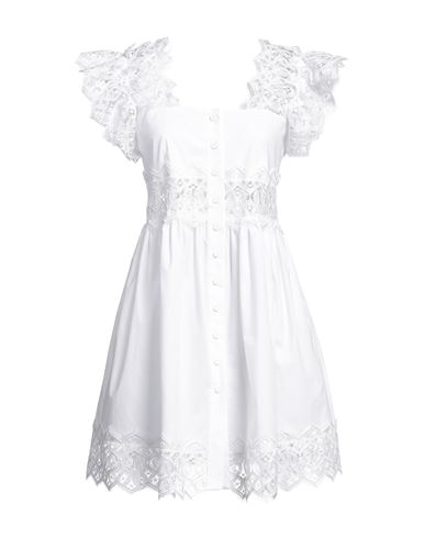 Alberta Ferretti Woman Mini Dress White Size 4 Cotton, Elastane, Polyester