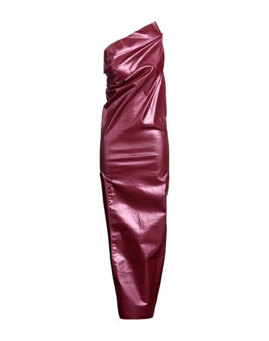 Rick Owens Woman Maxi Dress Garnet Size 10 Cotton, Elastomultiester, Rubber In Red