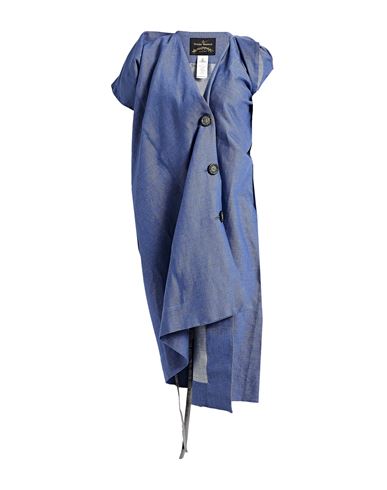 Shop Vivienne Westwood Anglomania Woman Midi Dress Blue Size 4 Cotton, Linen, Elastane