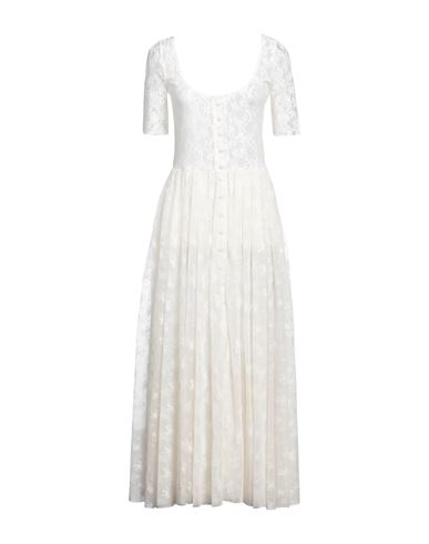 Philosophy Di Lorenzo Serafini Woman Midi Dress Ivory Size 8 Polyamide, Elastane In White