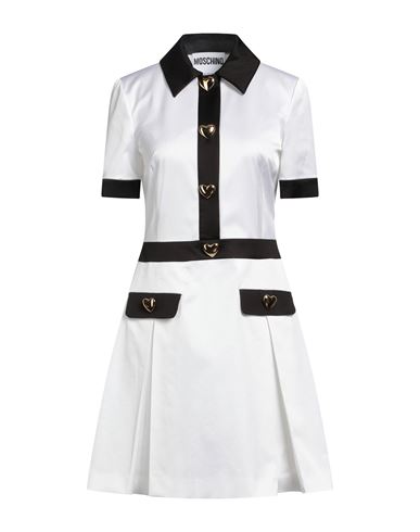 Moschino Woman Mini Dress White Size 8 Cotton, Cupro, Elastane