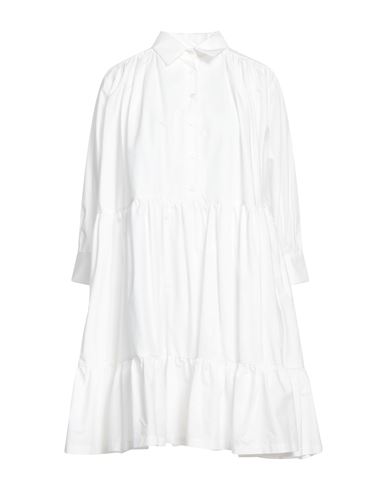 Solotre Woman Mini Dress White Size 6 Cotton