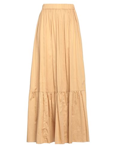 The Malama Studio Woman Maxi Skirt Sand Size Onesize Cotton In Beige