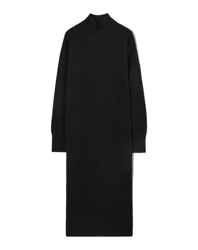 Cos Woman Midi Dress Black Size L Wool