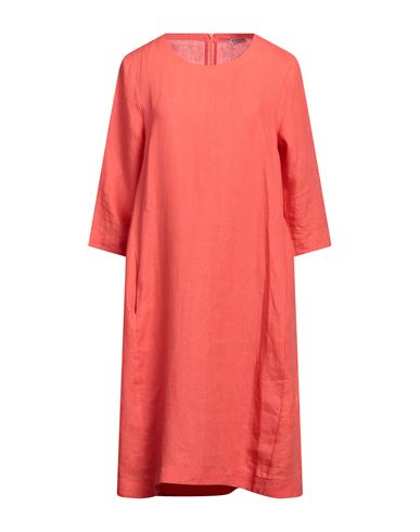 Le Tricot Perugia Woman Midi Dress Coral Size 8 Wool In Red