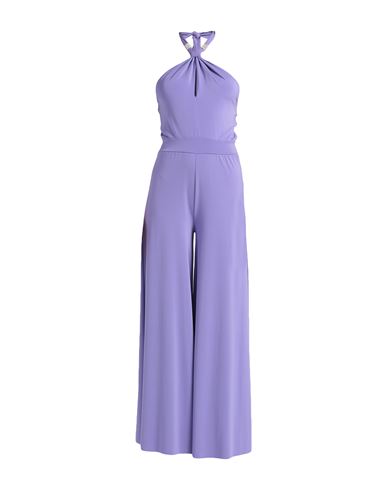 Shop Kaos Woman Jumpsuit Lilac Size 10 Acetate, Polyamide, Elastane In Purple