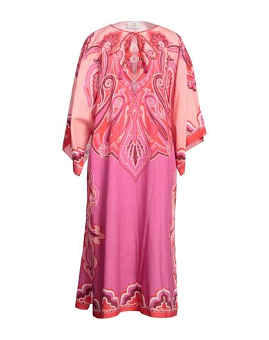 Etro Woman Midi Dress Pink Size 4 Cotton, Silk