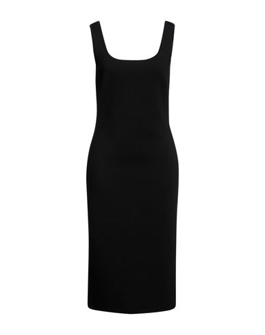Max Mara Woman Midi Dress Black Size L Virgin Wool, Polyamide, Elastane