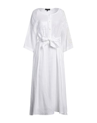 Shop Tricot Chic Woman Midi Dress White Size 4 Linen