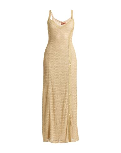 MISSONI MISSONI WOMAN MAXI DRESS PLATINUM SIZE 6 VISCOSE, CUPRO, POLYESTER 